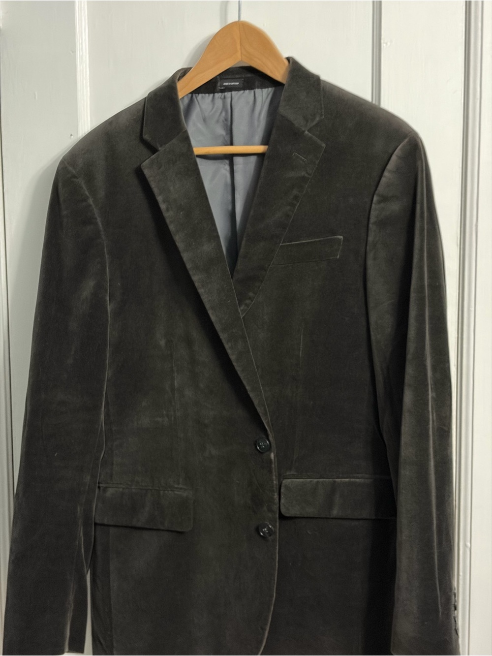 jf j.ferrar Dark Olive Velvet Sport Coat